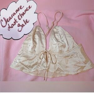 Superdown XS Satin Tie-Front Bralette